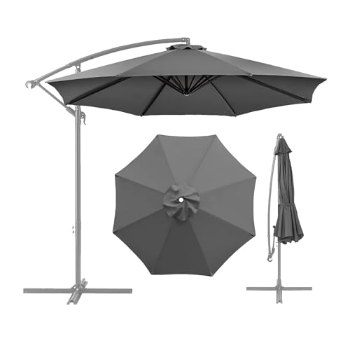 2.3m 2.5m 2.7m 3.0m 3.5m 4.0m Sonnenschirm Ersatzbezug 6 /8Streben Ersatz-Sonnenschirm Überdachung Ersatzabdeckung mit Sonnenschirm Stoff Uv Schutz 80 Windfest Stabil (2.3m,6 Ribs,Grey) von CENPENYA