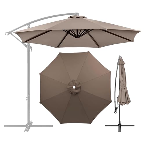 2.3m 2.5m 2.7m 3.0m 3.5m 4.0m Sonnenschirm Ersatzbezug 6 /8Streben Ersatz-Sonnenschirm Überdachung Ersatzabdeckung mit Sonnenschirm Stoff Uv Schutz 80 Windfest Stabil (2.3m,8 Ribs,Dark top colour) von CENPENYA