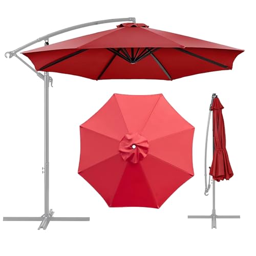 2.3m 2.5m 2.7m 3.0m 3.5m 4.0m Sonnenschirm Ersatzbezug 6 /8Streben Ersatz-Sonnenschirm Überdachung Ersatzabdeckung mit Sonnenschirm Stoff Uv Schutz 80 Windfest Stabil (2.7m,6 Ribs,Bright red) von CENPENYA