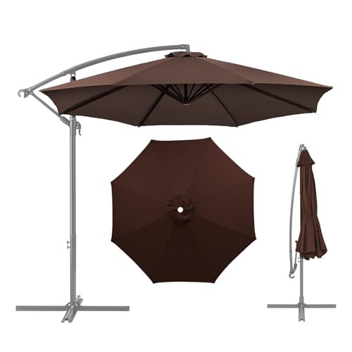 2.3m 2.5m 2.7m 3.0m 3.5m 4.0m Sonnenschirm Ersatzbezug 6 /8Streben Ersatz-Sonnenschirm Überdachung Ersatzabdeckung mit Sonnenschirm Stoff Uv Schutz 80 Windfest Stabil (2.7m,6 Ribs,Coffee brown) von CENPENYA