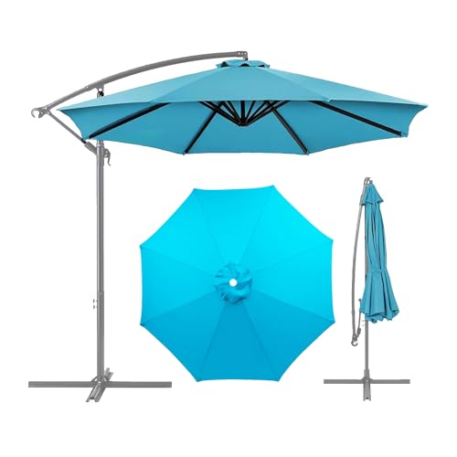 2.3m 2.5m 2.7m 3.0m 3.5m 4.0m Sonnenschirm Ersatzbezug 6 /8Streben Ersatz-Sonnenschirm Überdachung Ersatzabdeckung mit Sonnenschirm Stoff Uv Schutz 80 Windfest Stabil (2.7m,6 Ribs,Lake blue) von CENPENYA