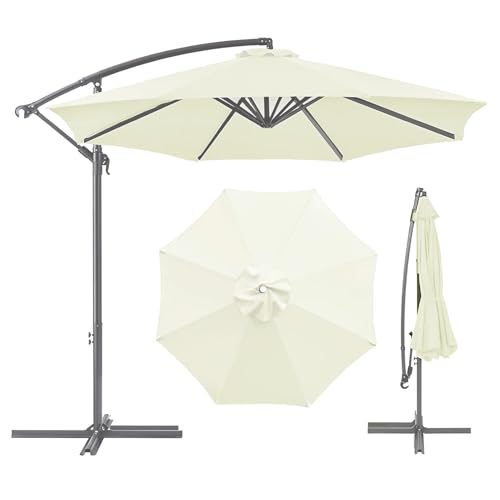 2.3m 2.5m 2.7m 3.0m 3.5m 4.0m Sonnenschirm Ersatzbezug 6 /8Streben Ersatz-Sonnenschirm Überdachung Ersatzabdeckung mit Sonnenschirm Stoff Uv Schutz 80 Windfest Stabil (2.7m,6 Ribs,Off-white) von CENPENYA