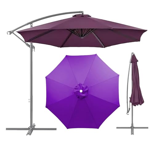 2.3m 2.5m 2.7m 3.0m 3.5m 4.0m Sonnenschirm Ersatzbezug 6 /8Streben Ersatz-Sonnenschirm Überdachung Ersatzabdeckung mit Sonnenschirm Stoff Uv Schutz 80 Windfest Stabil (2.7m,6 Ribs,Purple) von CENPENYA