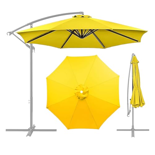 2.3m 2.5m 2.7m 3.0m 3.5m 4.0m Sonnenschirm Ersatzbezug 6 /8Streben Ersatz-Sonnenschirm Überdachung Ersatzabdeckung mit Sonnenschirm Stoff Uv Schutz 80 Windfest Stabil (2.7m,6 Ribs,Yellow) von CENPENYA