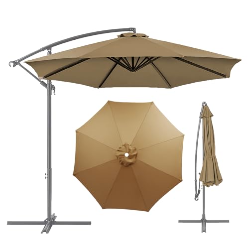 2.3m 2.5m 2.7m 3.0m 3.5m 4.0m Sonnenschirm Ersatzbezug 6 /8Streben Ersatz-Sonnenschirm Überdachung Ersatzabdeckung mit Sonnenschirm Stoff Uv Schutz 80 Windfest Stabil (2m,6 Ribs,Khaki) von CENPENYA