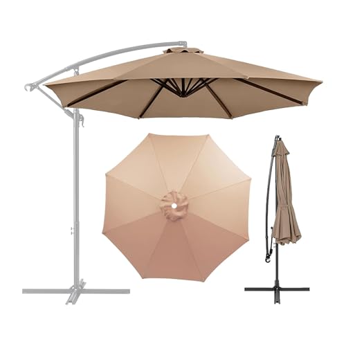 2.3m 2.5m 2.7m 3.0m 3.5m 4.0m Sonnenschirm Ersatzbezug 6 /8Streben Ersatz-Sonnenschirm Überdachung Ersatzabdeckung mit Sonnenschirm Stoff Uv Schutz 80 Windfest Stabil (3.0m,6 Ribs,Champagne) von CENPENYA
