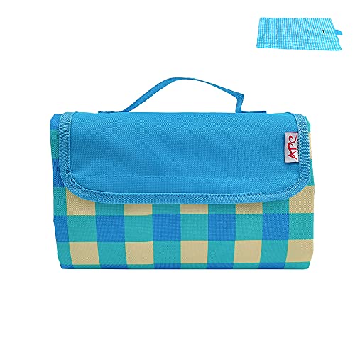 CENRONG Picknickdecke，145 x 200 cm Stranddecke Picknick-Matte wasserdichte Picknick Matte Wärmeisoliert stranddecke，für Picknick,Wandern,Camping,Strand (Blue Plaid) von CENRONG