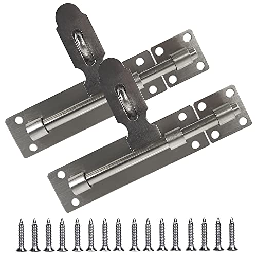 Edelstahl Slide Bolt Verriegelung，2 Pcs Torriegel schieberiegel schloss Sicherheit tür lock Bolzenriegel riegel，für Bad WC Fenster Pet Gate Schloss von CENRONG