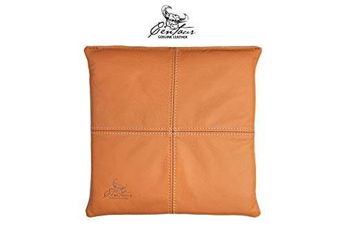 Centaur - Hochwertiges Leder Sitzkissen - Cognac 35x35 cm - Ideal für Stuhl oder Sitzbank - Abwaschbare Echtleder Stuhlkissen - Pflegeleichte Sitzauflage von Centaur