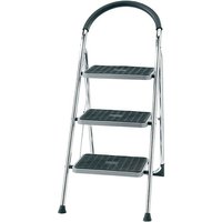 Centaure - Doppelfunktions-Trittleiter mit 3 Stufen, max. Zugangshöhe 2,70 m - Chrom XL von CENTAURE