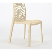 Grand Soleil Gruvyer Stapelbar Polypropylen Küche Bar Stühle - Beige von CENTRALE BRICO