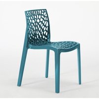 Grand Soleil Gruvyer Stapelbar Polypropylen Küche Bar Stühle - Blau 3 von CENTRALE BRICO