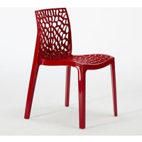 Grand Soleil Gruvyer Stapelbar Polypropylen Küche Bar Stühle - Rot Grand Soleil Gruvyer Stapelbar Polypropylen Küche Bar Stühle - Rot von CENTRALE BRICO