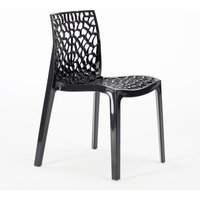 Grand Soleil Gruvyer Stapelbar Polypropylen Küche Bar Stühle - Schwarz 2 von CENTRALE BRICO