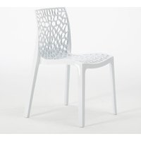 Grand Soleil Gruvyer Stapelbar Polypropylen Küche Bar Stühle - Weiß von CENTRALE BRICO
