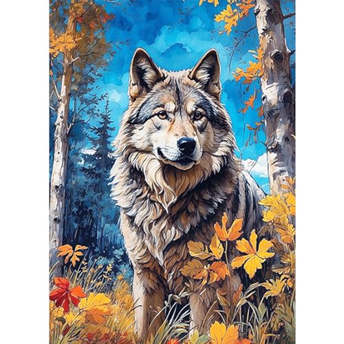 CEOVR Diamond Painting Kit Erwachsene Wolf,Diamond-painting Tier,30x40 cm Diamant Paintings Kit,5D DIY Diamond Painting Bilder Set Wald,Geschenk für Freunde von CEOVR