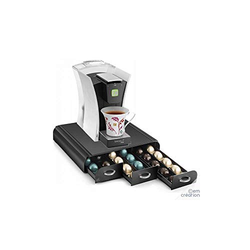 CEP 23006 Kaffeekapselspender mit 3 schubladen, Kunststoff, schwarz von CEP