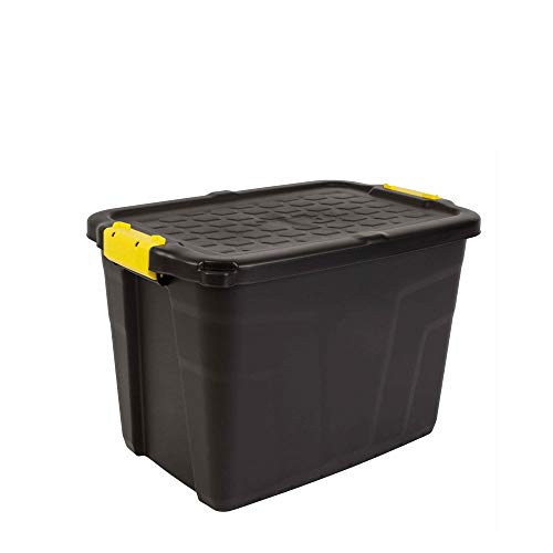 CEP HW442 Strata Aufbewahrungsbox Hohe Belastbarkeit, 60 L, Plastik, schwarz/gelb, 60 x 40 x 40 cm von CEP