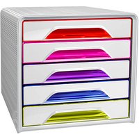 cep Schubladenbox Smoove weiß/bunt-transparent 1071110931, DIN A4 mit 5 Schubladen cep Schubladenbox Smoove weiß/bunt-transparent 1071110931, DIN A4 mit 5 Schubladen von CEP
