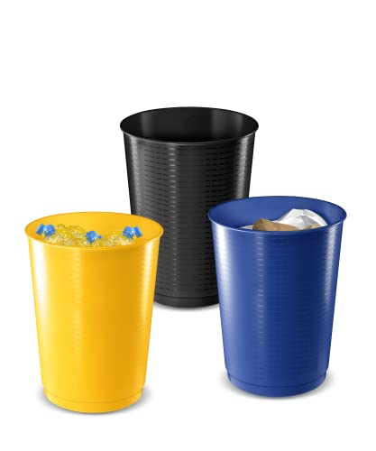 cep Set mit 3 Mülleimern zur Mülltrennung, 40 l, gelb-blau-schwarz 1333 von CEP