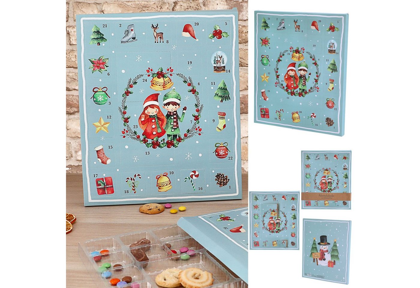 CEPEWA Adventskalender Adventskalender zum Selbstbefüllen bunt PVC Kalender 24 Türchen von CEPEWA