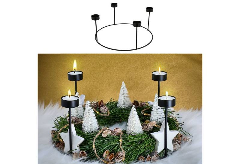 CEPEWA Adventskranz DIY Adventskranz Teelichthalter 33x15cm Eisen schwarz Metallring CEPEWA Adventskranz DIY Adventskranz Teelichthalter 33x15cm Eisen schwarz Metallring von CEPEWA