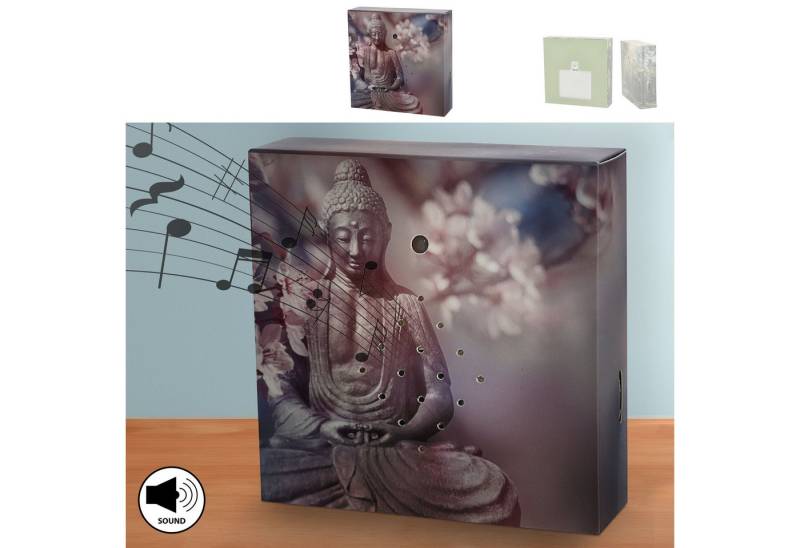 CEPEWA Bewegungsmelder Soundbox 'Buddha' Bewegungssenso 12x12x3,5cm Pappe Kunststoff von CEPEWA