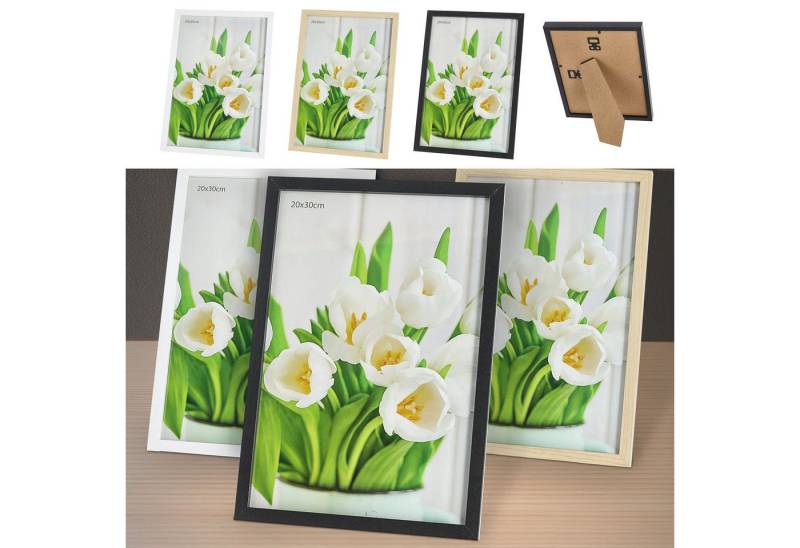 CEPEWA Bilderrahmen Bilderrahmen 3er Set schwarz weiß braun 21,5x31,5x1,5cm MDF Glas 20x30 von CEPEWA