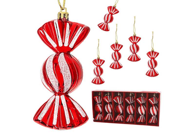 CEPEWA Christbaumschmuck Christbaumschmuck Bonbons 12er Set H12cm Kunststoff rot weiß Baumdeko CEPEWA Christbaumschmuck Christbaumschmuck Bonbons 12er Set H12cm Kunststoff rot weiß Baumdeko von CEPEWA