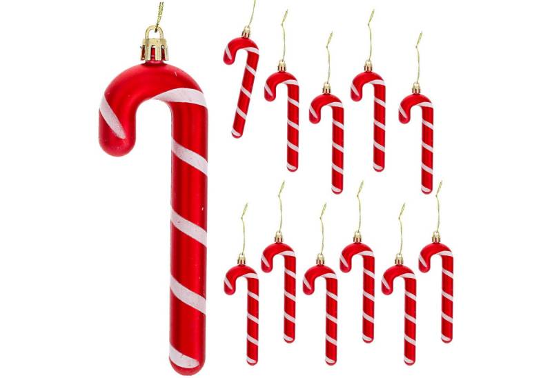 CEPEWA Christbaumschmuck Christbaumschmuck Zuckerstange 12er Set handbemalt H12cm PP rot weiß CEPEWA Christbaumschmuck Christbaumschmuck Zuckerstange 12er Set handbemalt H12cm PP rot weiß von CEPEWA