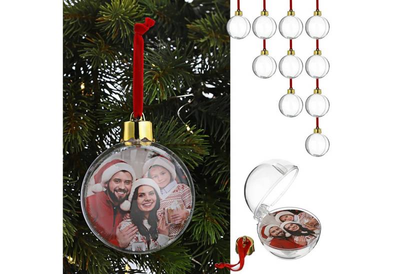 CEPEWA Christbaumschmuck DIY Christbaumkugel 12er Set Weihnachtskugeln mit Hänger (12-tlg) von CEPEWA