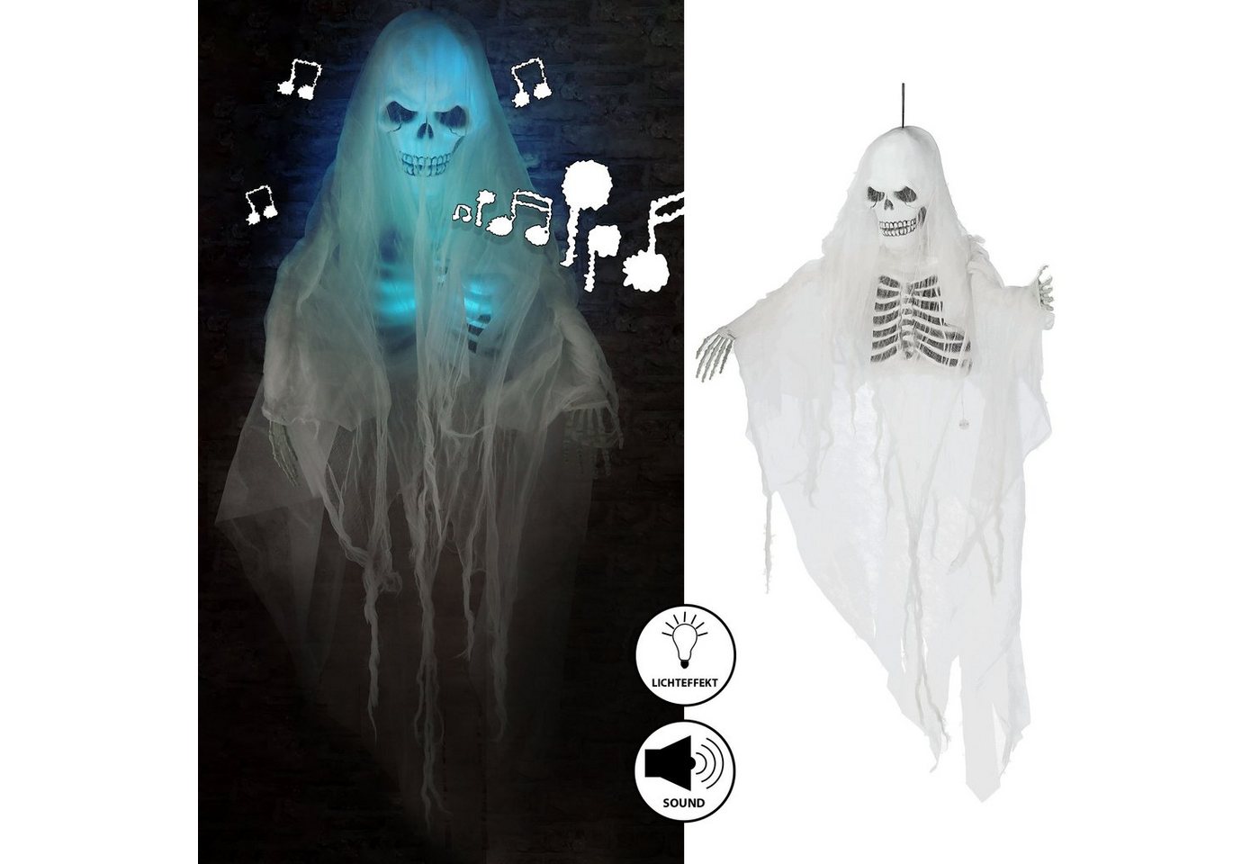 CEPEWA Dekofigur Geist zum Aufhängen H350cm Styropor Halloween-Party Gespenst von CEPEWA