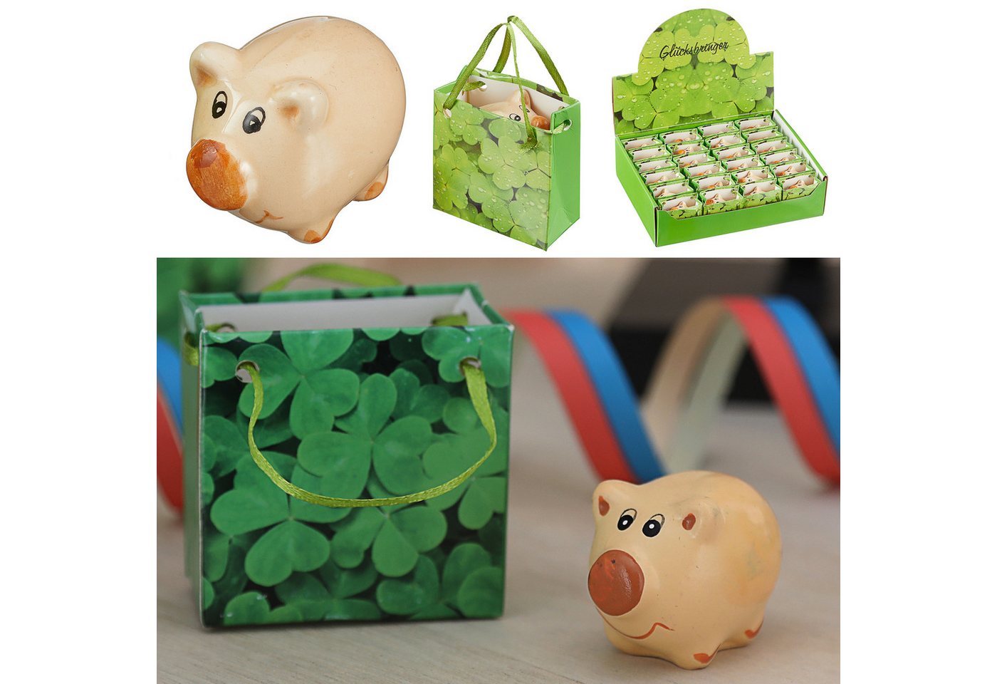 CEPEWA Dekofigur Glücksschwein Display 24 Stück 5,5x3cm Glücksbringer Geschenktüte CEPEWA Dekofigur Glücksschwein Display 24 Stück 5,5x3cm Glücksbringer Geschenktüte von CEPEWA