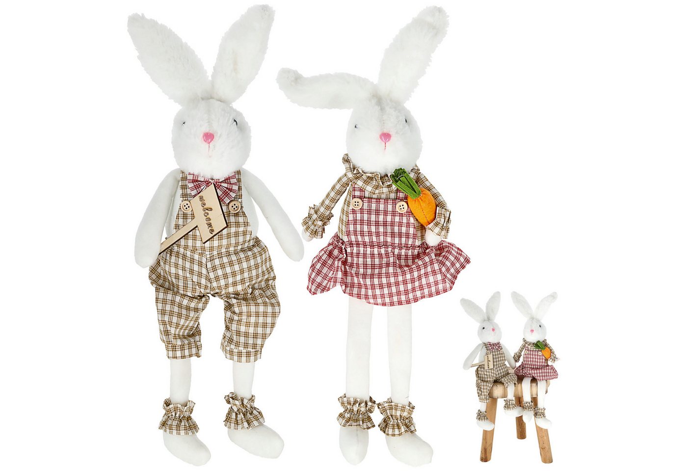 CEPEWA Dekofigur Kantenhocker Osterhasen 2er Set 17x50x10cm Polyester Osterdekoration CEPEWA Dekofigur Kantenhocker Osterhasen 2er Set 17x50x10cm Polyester Osterdekoration von CEPEWA