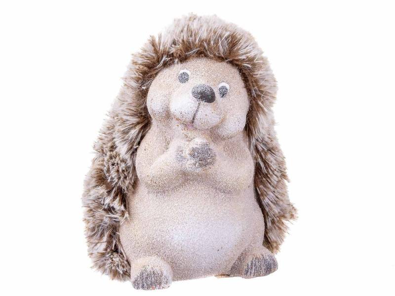 CEPEWA Dekofigur Keramik Igel mit Fell Dekofigur ca. 19 cm (Stück, 1 St., 1) von CEPEWA