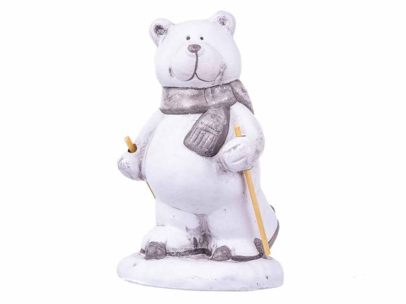 CEPEWA Dekofigur Lustiger Eisbär auf Ski Deko-Figur ca.16 cm (1 St) von CEPEWA