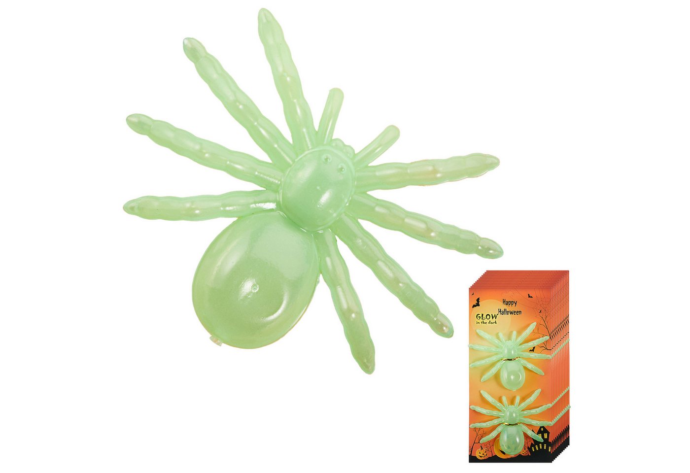 CEPEWA Dekofigur Spinnen 'Glow in the Dark' 12x2er Set grün 10x7cm Kunststoff Halloween CEPEWA Dekofigur Spinnen 'Glow in the Dark' 12x2er Set grün 10x7cm Kunststoff Halloween von CEPEWA