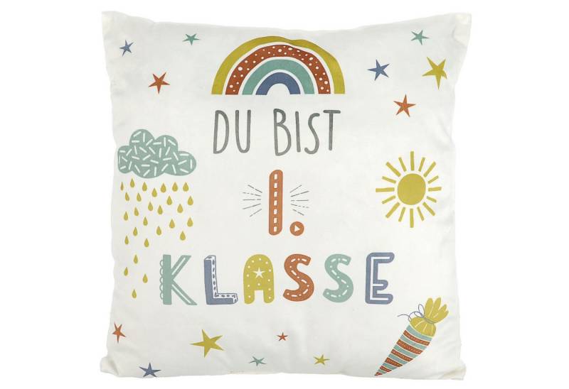 CEPEWA Dekokissen Kissen 'Du bist die 1. Klasse' 40x40cm Polyester 280g Schulanfang von CEPEWA