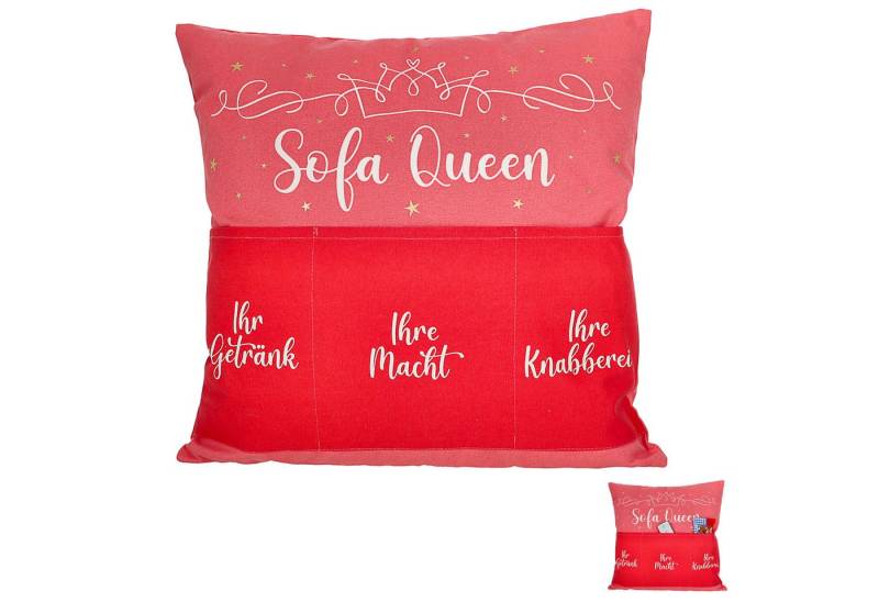 CEPEWA Dekokissen Kissen 'Männersache' 3 Taschen 40x40cm grau schwarz Baumwolle 280g von CEPEWA