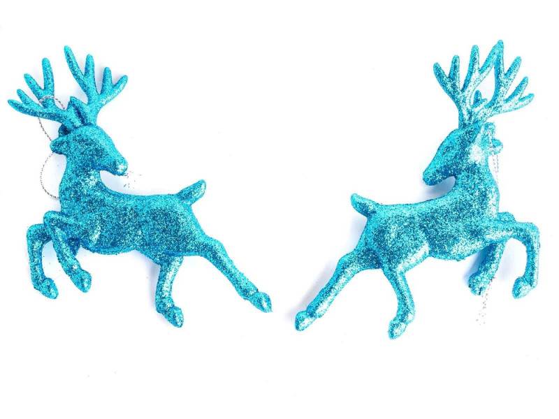 CEPEWA Dekoobjekt Deko Hirsch 2er Set mit Glitzerüberzug (Stück, 2 St., 1) von CEPEWA