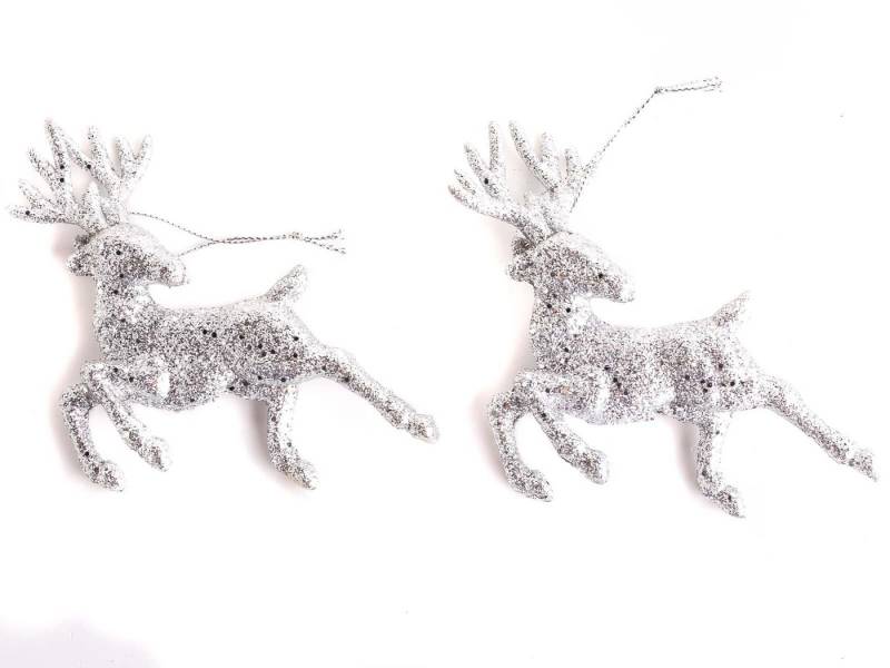 CEPEWA Dekoobjekt Deko Hirsch 2er Set mit Glitzerüberzug (Stück, 2 St., 1) von CEPEWA