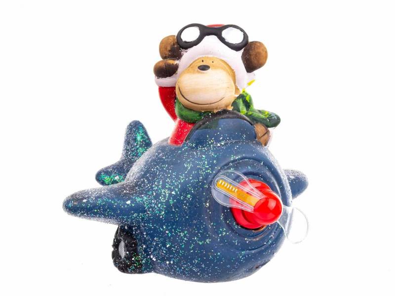 CEPEWA Dekoobjekt Dekofigur im Flugzeug mit LED im Propeller (Stück, 1 St., 1) von CEPEWA