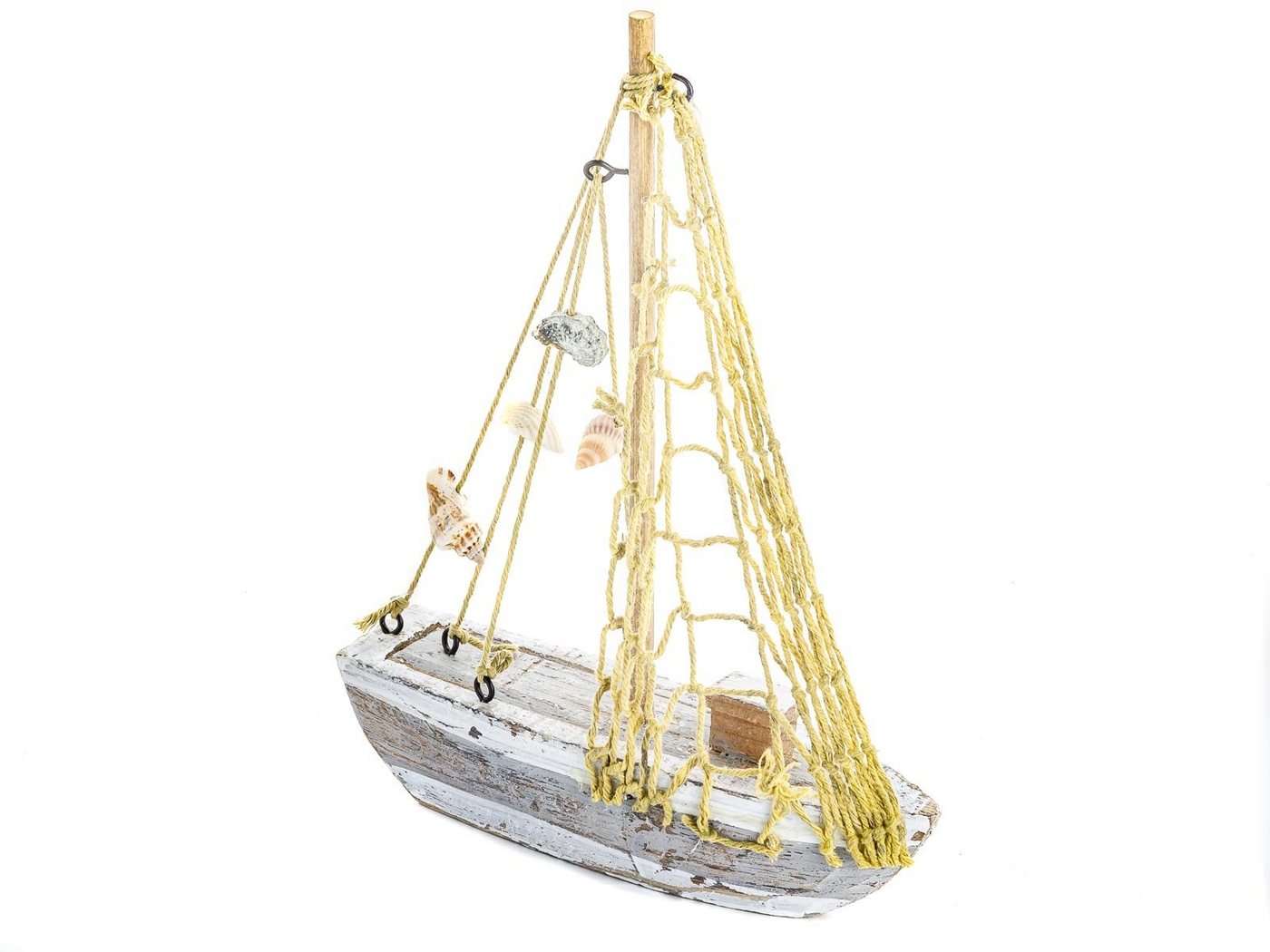 CEPEWA Dekoobjekt Holzdeko Segelschiff Maritim weiss/grau von CEPEWA