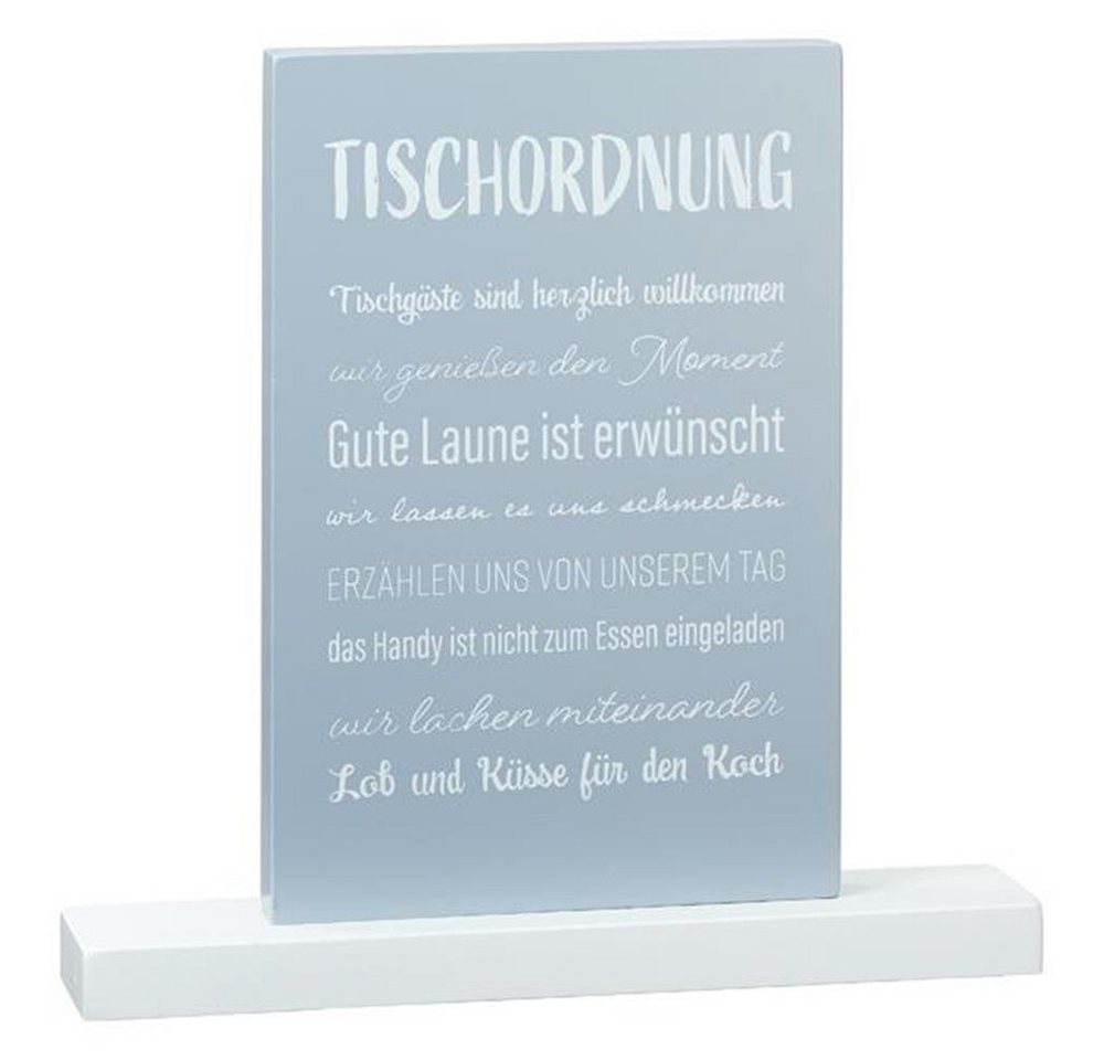 CEPEWA Dekoobjekt Schild mit Tischordnung, aus Holz, Grau, 25 x 25 x 5,5 cm, inkl. Fuß von CEPEWA