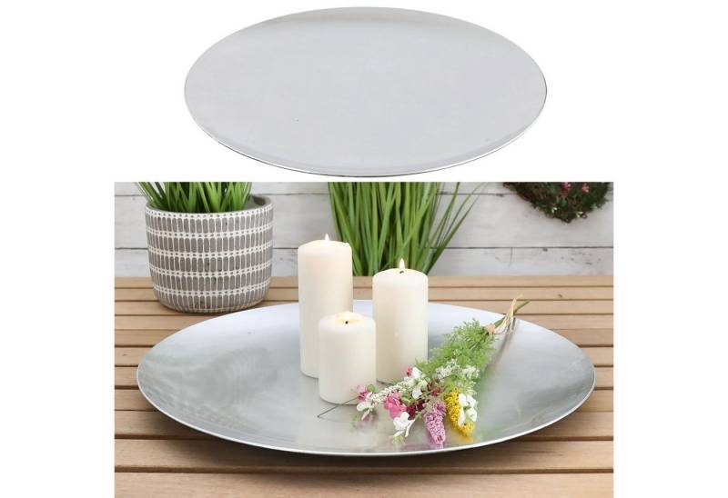 CEPEWA Dekoteller Dekoplatte PVC Ø47cm silber Glasureffekt Platzteller Serviertablett CEPEWA Dekoteller Dekoplatte PVC Ø47cm silber Glasureffekt Platzteller Serviertablett von CEPEWA