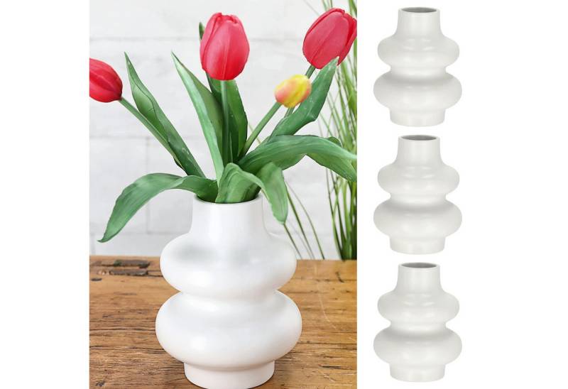 CEPEWA Dekovase Vase Spirale 3er Set 11,5x15cm weiß Dolomit Dekovase Blumenvase CEPEWA Dekovase Vase Spirale 3er Set 11,5x15cm weiß Dolomit Dekovase Blumenvase von CEPEWA