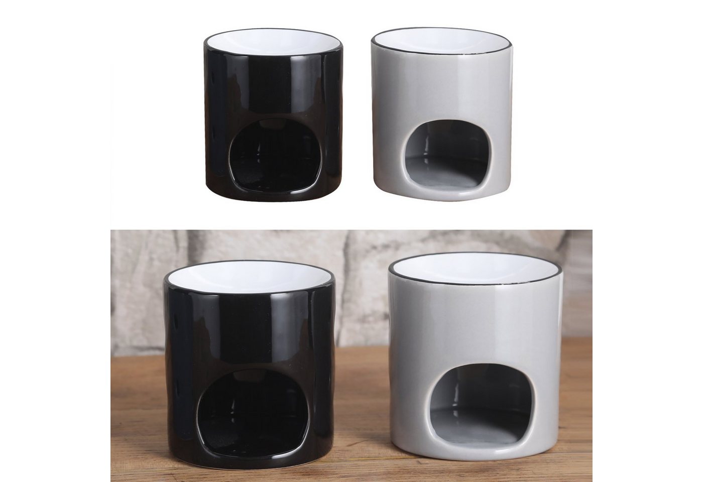 CEPEWA Duftlampe Duftlampe 2er Set Dolomit schwarz grau H9,5cm schwarz grau Aromalampe CEPEWA Duftlampe Duftlampe 2er Set Dolomit schwarz grau H9,5cm schwarz grau Aromalampe von CEPEWA