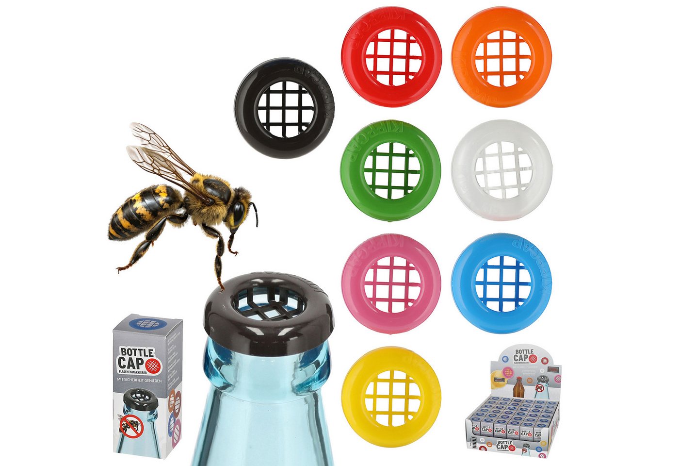 CEPEWA Flaschenverschluss Flaschenverschluss 8er Set Ø2,8xH0,6cm PE 8 Farben Insektenschutz CEPEWA Flaschenverschluss Flaschenverschluss 8er Set Ø2,8xH0,6cm PE 8 Farben Insektenschutz von CEPEWA