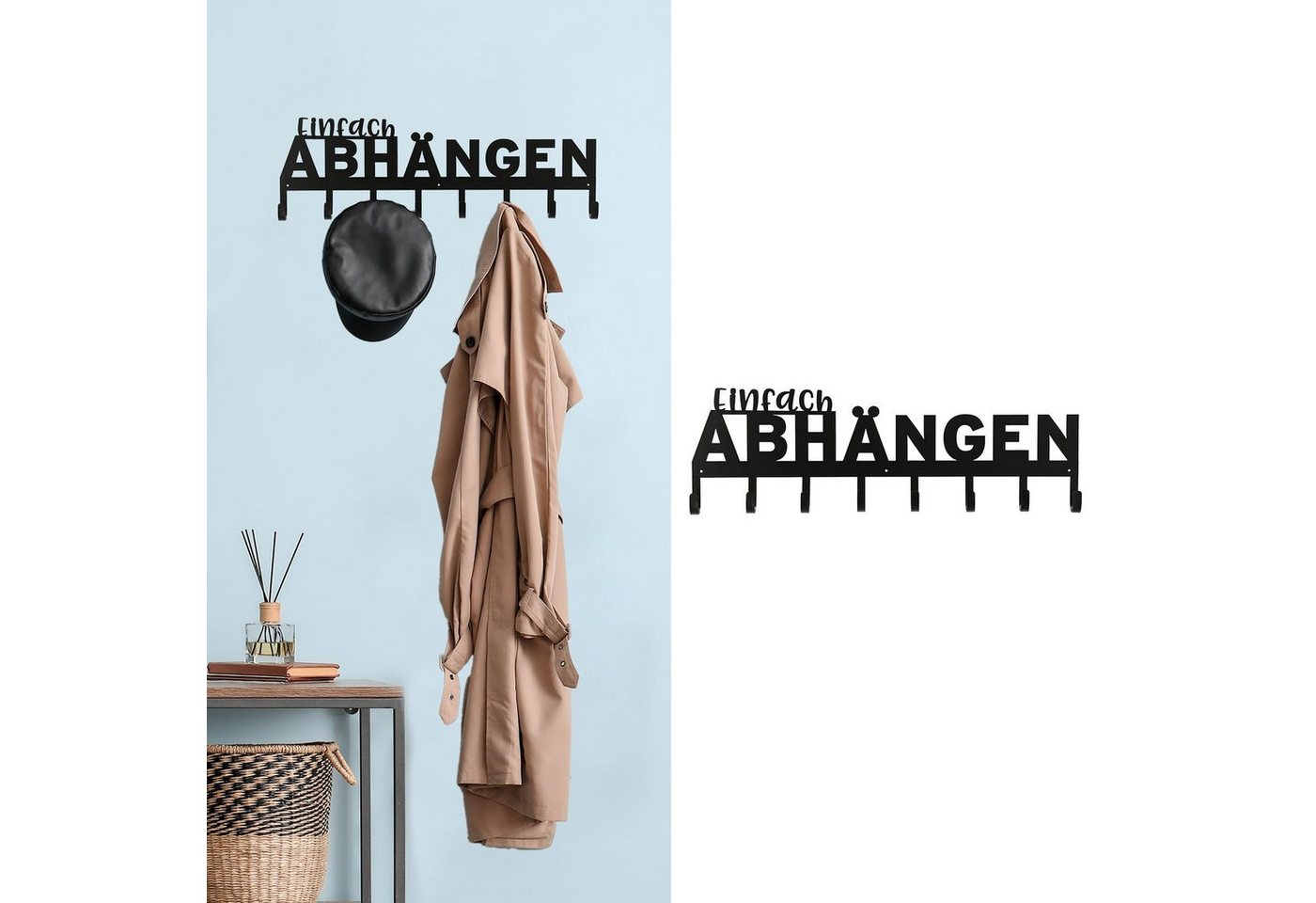 CEPEWA Garderobenleiste Garderobenleiste "Einfach Abhängen" Spruch 8 Haken CEPEWA Garderobenleiste Garderobenleiste "Einfach Abhängen" Spruch 8 Haken von CEPEWA