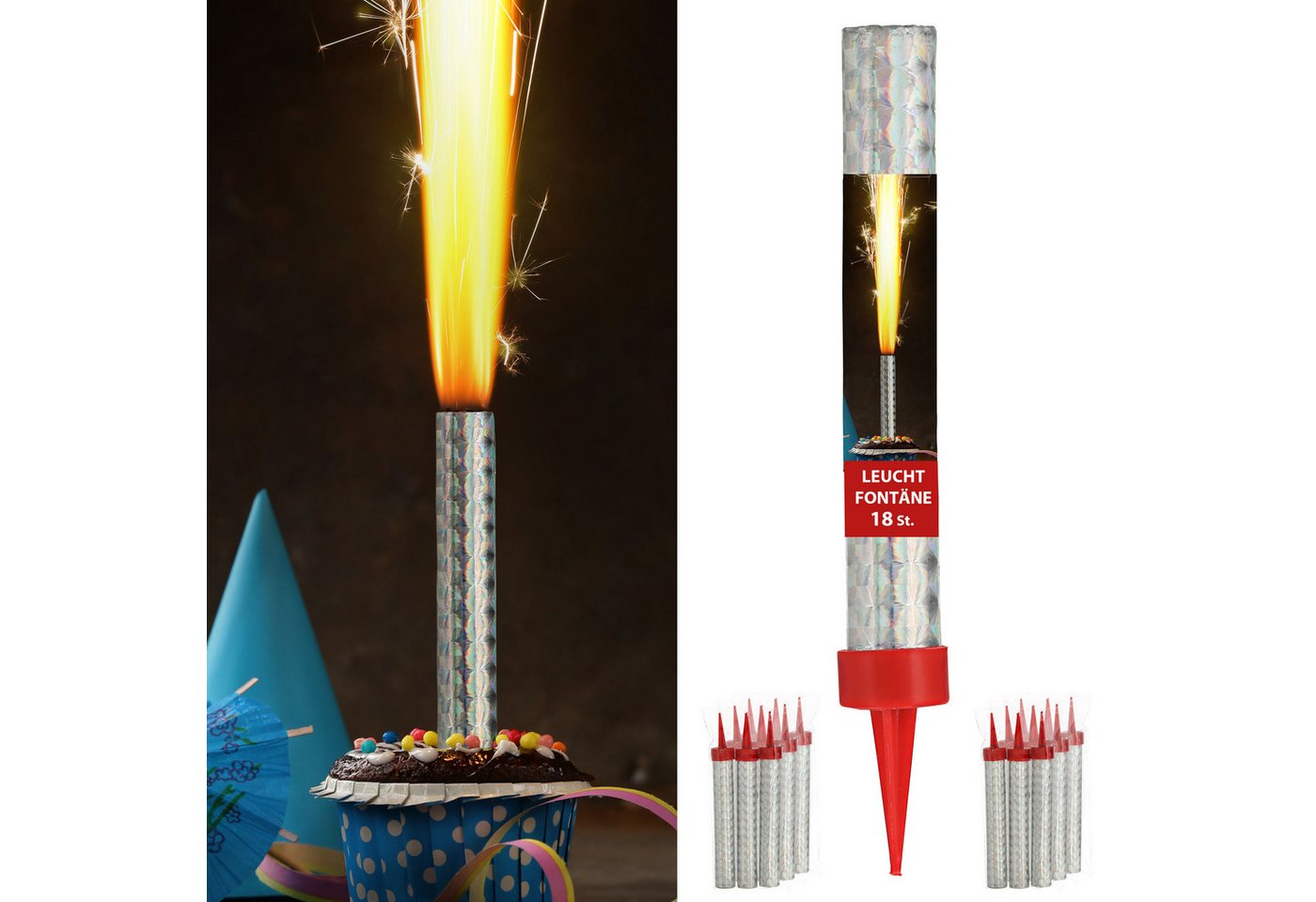 CEPEWA Geburtstagskerze Leuchtfontäne 3er Set Brenndauer 20 Sek. Feuerwerkskörper Funkenregen CEPEWA Geburtstagskerze Leuchtfontäne 3er Set Brenndauer 20 Sek. Feuerwerkskörper Funkenregen von CEPEWA